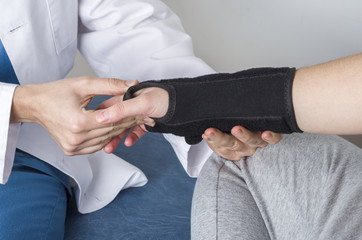 Patient is wearing a black wristband.