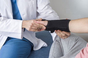 Patient is wearing a black wristband.