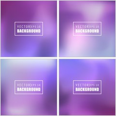 Abstract Creative concept vector multicolored blurred background set. For Web and Mobile Applications, art illustration template design, business infographic and social media, modern decoration