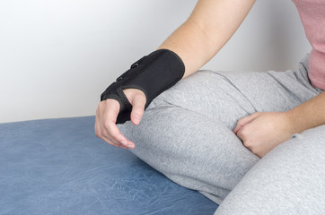 Fototapeta premium Patient is wearing a black wristband.