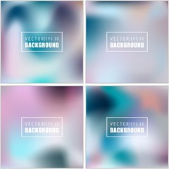 Abstract Creative concept vector multicolored blurred background set. For Web and Mobile Applications, art illustration template design, business infographic and social media, modern decoration