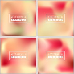 Abstract Creative concept vector multicolored blurred background set. For Web and Mobile Applications, art illustration template design, business infographic and social media, modern decoration