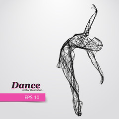 Fototapeta premium Silhouette of a dancing girl. Dancer woman.
