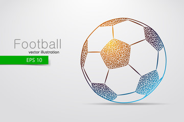 silhouette of a soccer ball from triangles