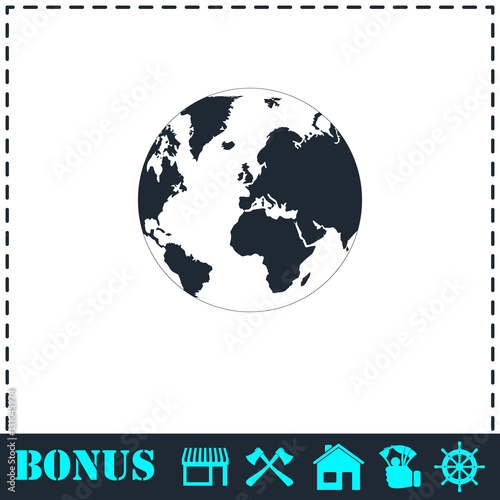 "Earth icon flat" Stock image and royalty-free vector files on Fotolia