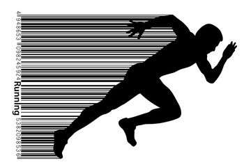 Silhouette of a running man.