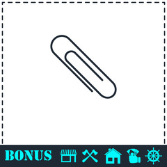 Paper clip icon flat