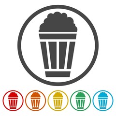 Cinema icons set, Popcorn icon