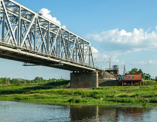 Railroad bridge above the river