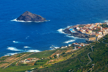 Obraz premium Panoramic view of Garachico town, Tenerife, Canary Islands, Spai