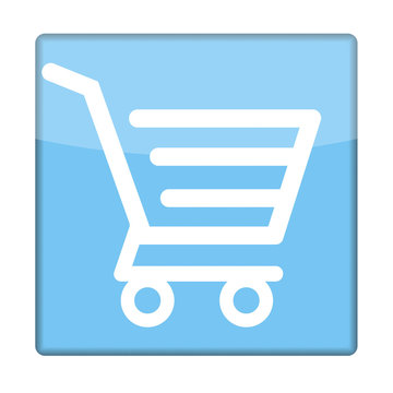 Einkaufswagen - Cart - Button, blue