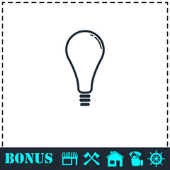 Lamp icon flat