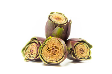 Fresh Artichokes isolated on white background
