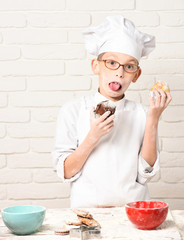 stained cute cook chef boy