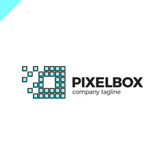 Business corporate colorful letter O logo design vector logotype for technology. Pixel square or box icon