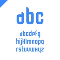Vector square alphabet simple font and letter set