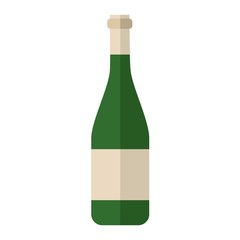 Alcohol drink wine bottle vector.