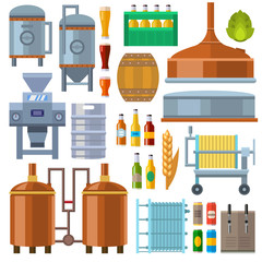 Beer factory production vector.
