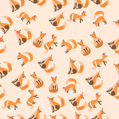 vector illustration of a cute fox
