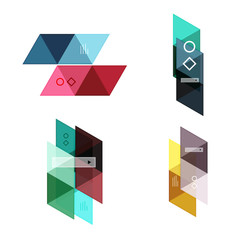 Vector set of blank geometric infographic web boxes