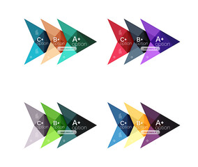 Vector colorful arrow option infographics templates set