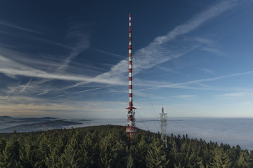 Obraz premium Klet mountain in winter sunny day