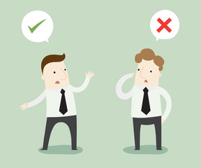 Right or wrong answer ,vector illustration cartoon