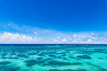 Sea, reef, landscape. Okinawa, Japan, Asia.