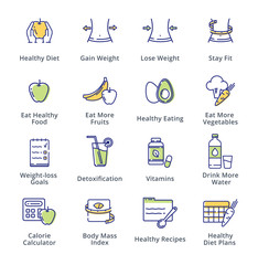 Healthy Lifestyle - Dieting Icons - Outline Series

