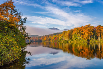 Fall colors, Price Lake, Blue Ridge Mountains, North Carolina