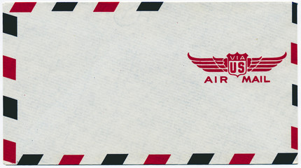 Old US Air Mail envelope letter - obrazy, fototapety, plakaty