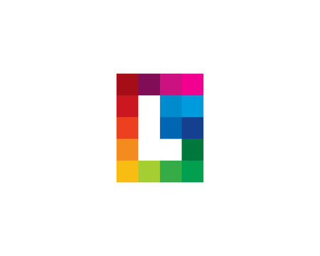 Letter L Colorful Square Logo Design Template Element