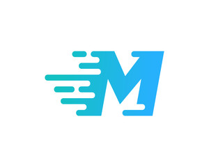 Letter M Speed Logo Design Element