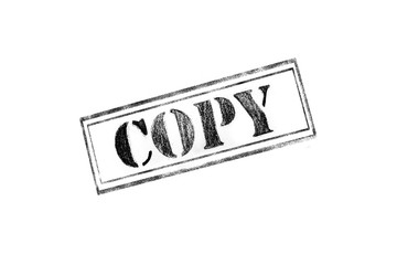 'COPY ' rubber stamp over a white background