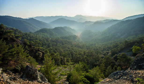 Sunset in the mountains of Troodos