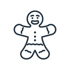 christmas gingerbread line web icon on white background