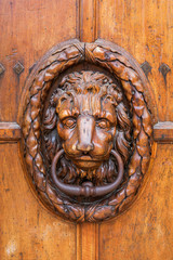 old doorknocker at a wooden door in Aix-en-Provence