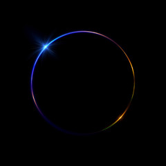 Abstract neon background. luminous swirling bunner. Glowing spiral. Shine round frame with light circles light effect. Glowing cover. Space for your message. Glossy. LED ellipse