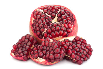 Pomegranate fruit on white