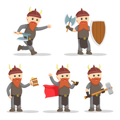 dwarf warrior set illustration design