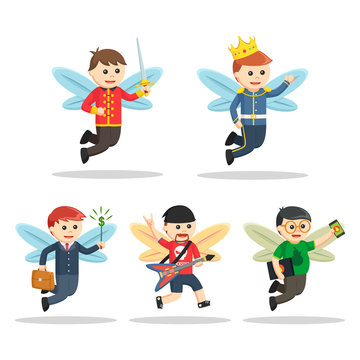 male fairy character set