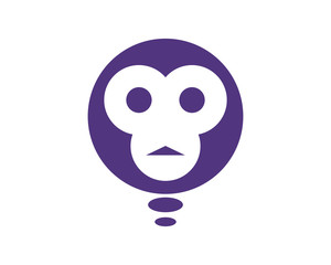 Monkey head lamp simple logo template