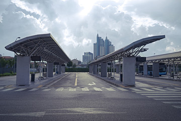 Empty bus station