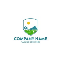 Shield With Landscape Logo