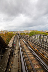 rails of the Metro in Paris