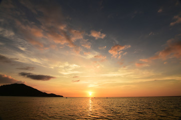 Beautiful sunset above the sea 