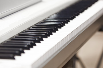Piano keyboard closeup