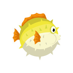 sea blowfish cartoon icon vector illustration graphic design