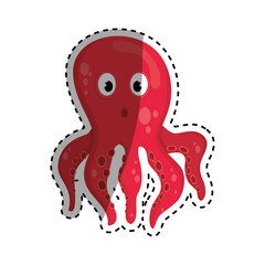 Sea octopus cartoon icon vector illustration graphic design