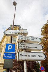 direction signs in Paris, France